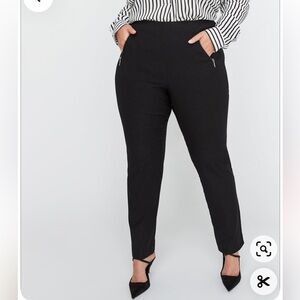 PENNINGTONS ADDITION ELLE MICHEL STUDIO Slim Leg modern stretch navy blue sz 26